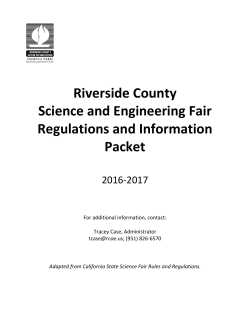 Riverside County Science and Engineering Fair Regulations and