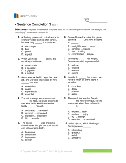 Sentence Completion 3 - English for Everyone