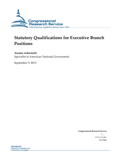 Statutory Qualifications for Executive Branch Positions