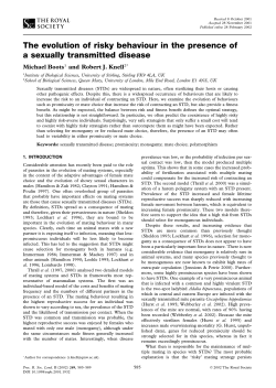 The evolution of risky behaviour in the presence of a sexually