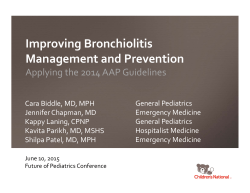 Improving Bronchiolitis Management and Prevention