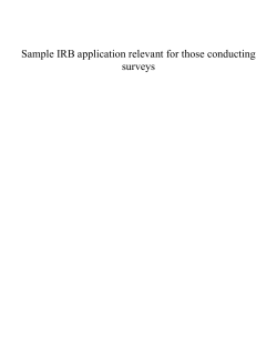 Sample IRB application relevant for those conducting surveys