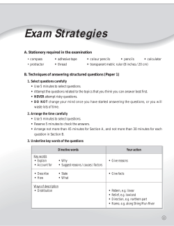 Exam Strategies