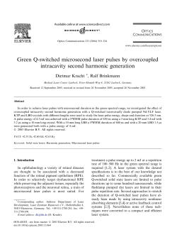 Green Q-switched microsecond laser pulses by overcoupled