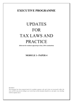 updates for tax laws and practice