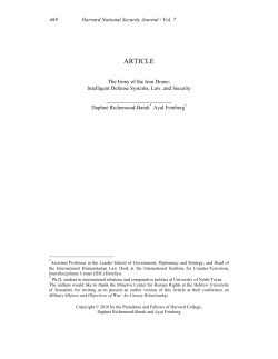 The Irony of the Iron Dome: Intelligent Defense Systems, Law, and
