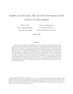 Liquidity and asset prices: The case of the short squeeze and the