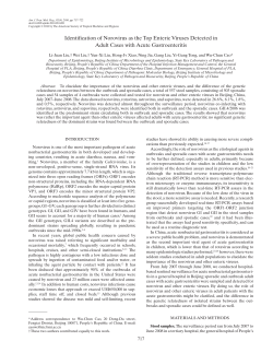 Identification of Norovirus as the Top Enteric Viruses Detected in