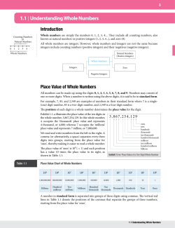 1.1 Understanding Whole Numbers
