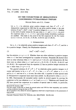 On the conjecture of Jesmanowicz concerning Pythagorean triples