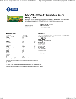 Nature Valley&reg; Crunchy Granola Bars Oats