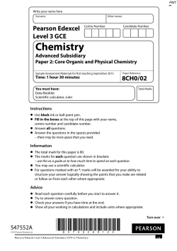 Specimen QP - Paper 2 Edexcel Chemistry AS
