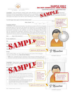 Certified Identity Confirmation samples