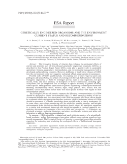 Genetically engineered organisms and the