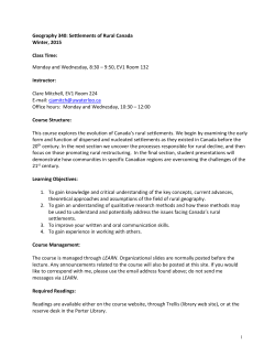 GEOG 340 Outline W2015 - University of Waterloo