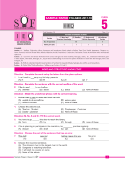 SAMPLE PAPER SYLLABUS 2017-18