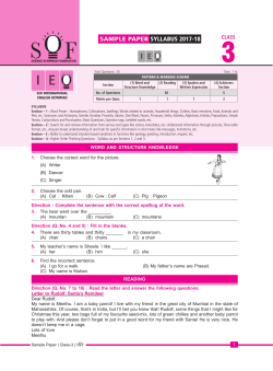 SAMPLE PAPER SYLLABUS 2017-18
