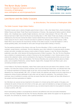 Lord Byron and the Della Cruscans