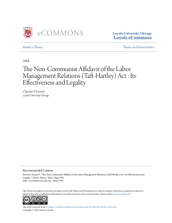 The Non-Communist Affidavit of the Labor Management Relations