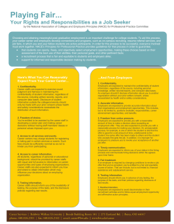 Playing Fair... Your Rights and Responsibilities as a Job Seeker