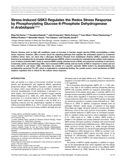 Stress-Induced GSK3 Regulates the Redox Stress Response by