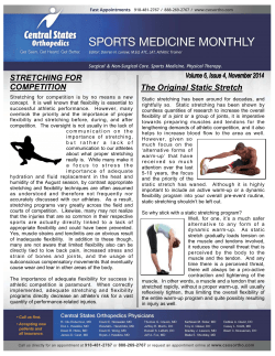 STRETCHING FOR COMPETITION The Original Static Stretch