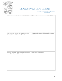 Odyssey Study Guide for this unit here