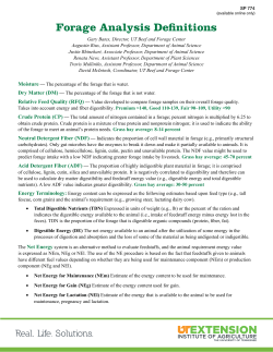 Forage Analysis Definitions - University of Tennessee Extension