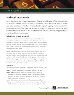 In-trust accounts - BMO Bank of Montreal