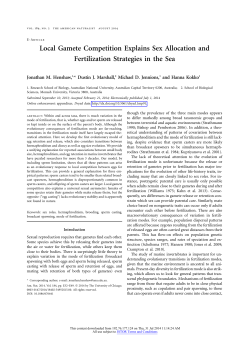 Local Gamete Competition Explains Sex Allocation and Fertilization