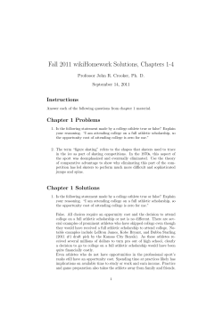 Fall 2011 wikiHomework Solutions, Chapters 1-4