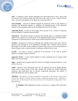 Glossary Of Terms 1 Acid - A substance which releases hydrogen