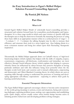 An Easy Introduction to Egan`s Skilled Helper