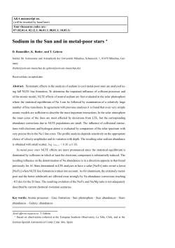 Sodium in the Sun and in metal-poor stars - Universit&auml;ts