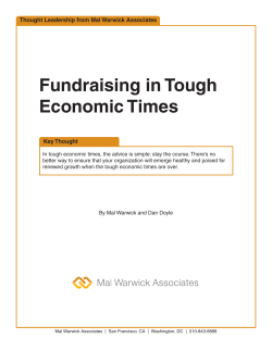 Fundraising in Tough Economic Times