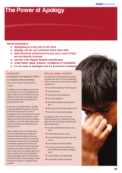 The Power of Apology - NHS Education for Scotland