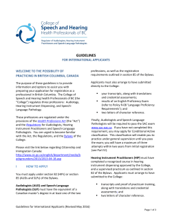 GUIDELINES - College of Speech and Hearing Health Professionals