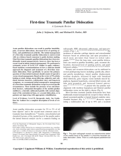 First-time Traumatic Patellar Dislocation