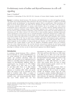 Evolutionary roots of iodine and thyroid