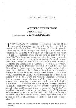 Mental furniture from the philosophers