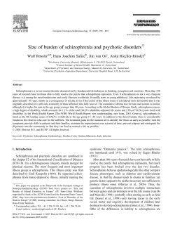 Size of burden of schizophrenia and psychotic disorders