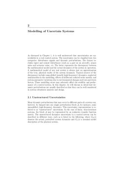 2 Modelling of Uncertain Systems