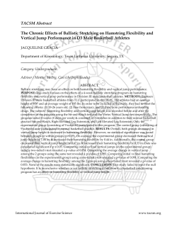 The Chronic Effects of Ballistic Stretching on Hamstring Flexibility