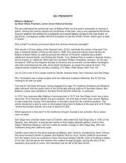 DEL PRESIDENTE Where`s Balboa? We are celebrating the