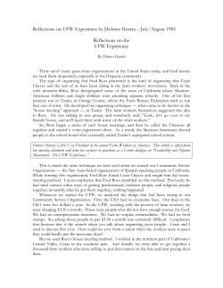 Reflections on UFW Experience by Dolores Huerta