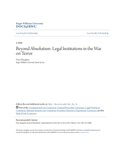 Beyond Absolutism: Legal Institutions in the War on