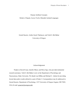 Human Attribute Concepts: Relative Ubiquity Across Twelve