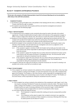 Bangor University Students` Union Constitution: Part 2 &ndash; By-Laws