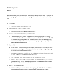 BPAC Meeting Minutes 1/11/17 Attendees: Elvira Del Toro