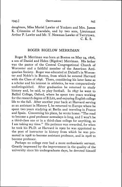 roger bigelow merriman - American Antiquarian Society